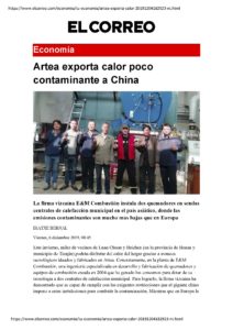 E&M Combustion exporta calor poco contaminante a China | calefaccion municipal