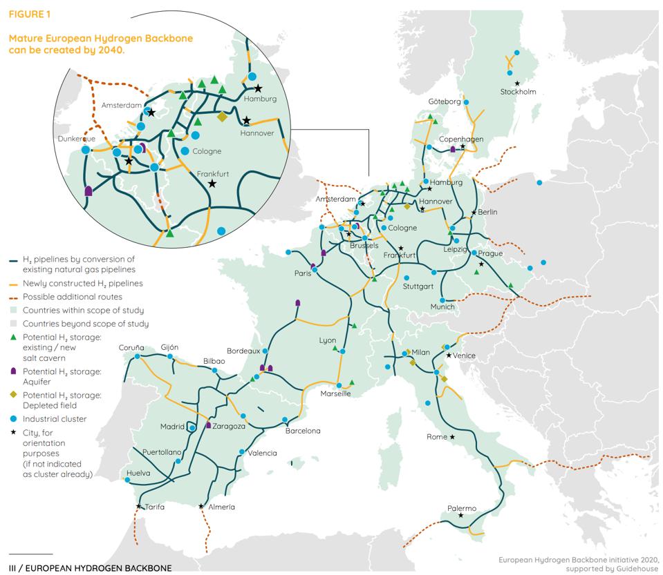 European hydrogen network - Green Hydrogen mega projects underway - E&M Combustion